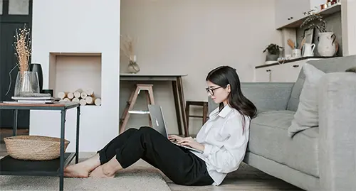 woman using laptop computer